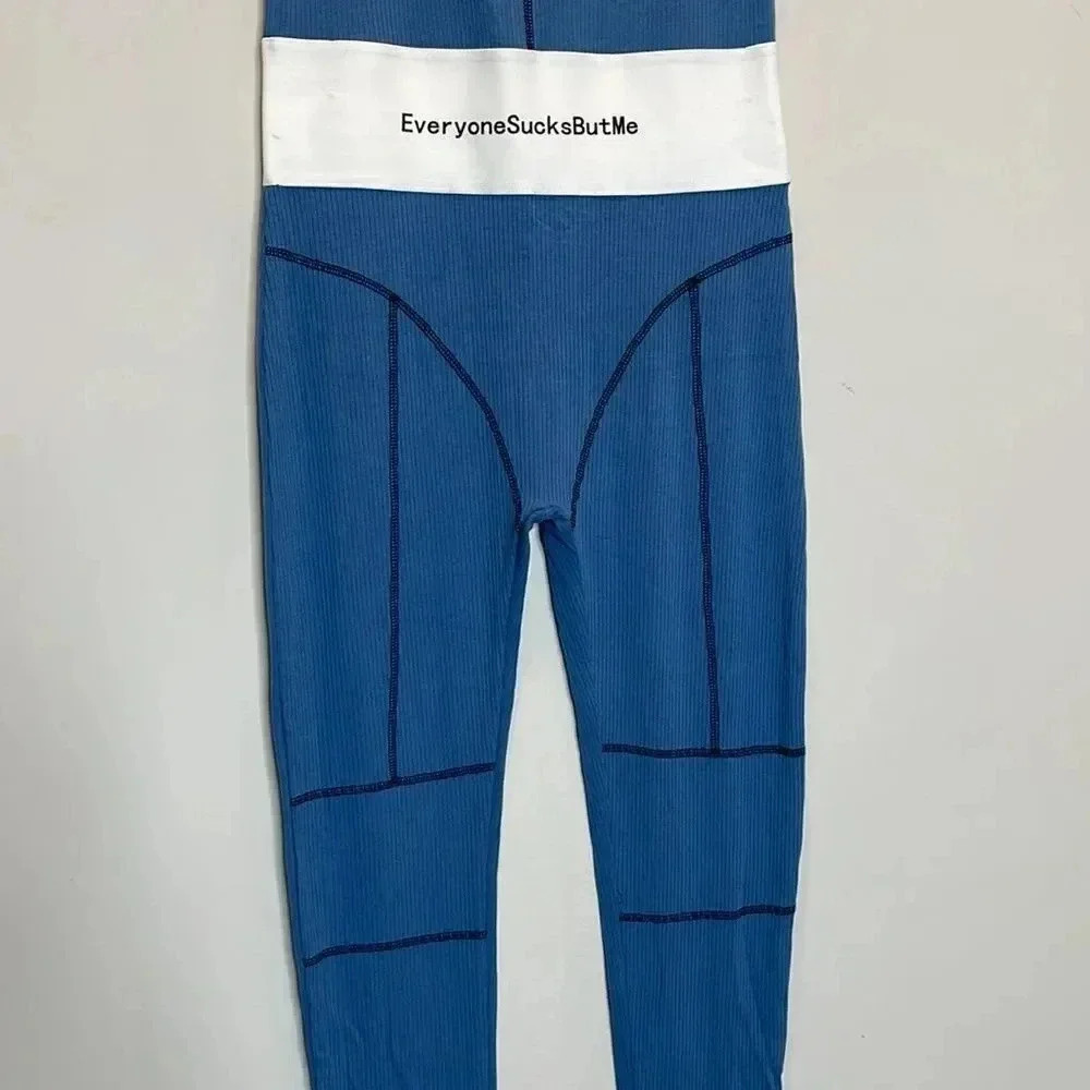 Everyone sucks blue and white Jumpsuit - Picture 7 of 12